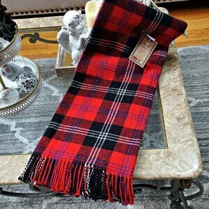 NEW! PORTUGAL Plaid FRINGE BLANKET THROW